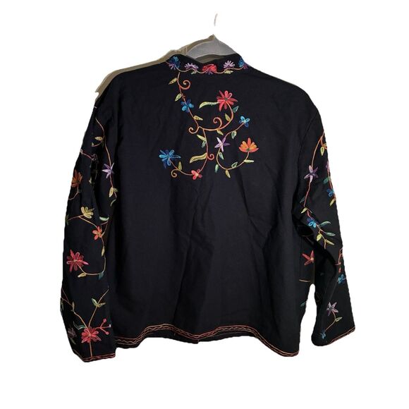 Women’s BFA Classics Embroidered Black Jacket. Floral Designs In Multicolor XL - Picture 11 of 15